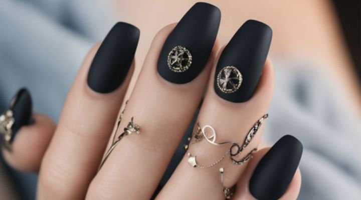 unhas decoradas preto
